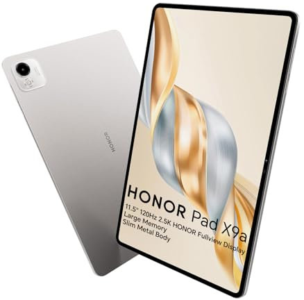 HONOR Pad X9A 6GB 128GB WiFi Tablet, Fullview Pantalla de 11,5 Pulgadas y 120Hz 2,5K, Qualcomm 6nm Snapdragon 685, 4 Altavoces, Batería 8300mAh, Cuerpo Metálico, Android 15, Google Service, Gris