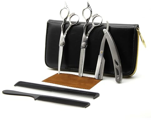 SINDY Profi Friseurscheren Set – Haarschere & Effilierschere aus Edelstahl – Präzises Haarschneideset – Ergonomische Friseurschere für Damen & Herren – Barber & Friseurzubehör