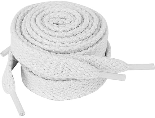 Vroxdrez Lacci Sportivi Piatti da 8mm per Scarpe Sportive e Sneakers in Diverse Combinazioni di Colore e Stile Comodi e Resistenti per Scuola, Palestra, Tempo Libero 1 paio（Bianco）