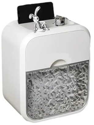 Modern An der Wand montierte Taschentuchbox, kein Stanzen, an der Wand hängender Taschentuchhalter, Taschentuchspender-Boxhalter for das Badezimmer zu Hause Tischplatte(Weiß)