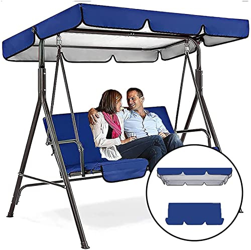 Waterproof Replacement Canopy for Hollywood Swing UVResistant Swing Chair Cover Set Outdoor Patio Hammock Cushion Grey Garden Furniture Accessory