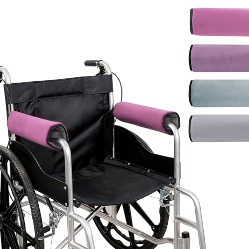 ENLUNTRA Coussin d'accoudoir pour Fauteuil Roulant, Amovible, Housse d'accoudoir pour Fauteuil Roulant, Couche de Mousse à Mémoire de Forme, Soulagement de la Pression, Lavable, Housse(violet foncé)