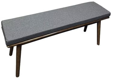 Generisch Bankauflage 50×30 cm, 5CM Dicke Leinen Bankkissen, Atmungsaktiv Sitzauflage Sitzkissen Bank Waschbare, Gartenbank Auflage Outdoor, Sitzpolster Bankpolster für Küche, Esszimmer, Dunkelgrau
