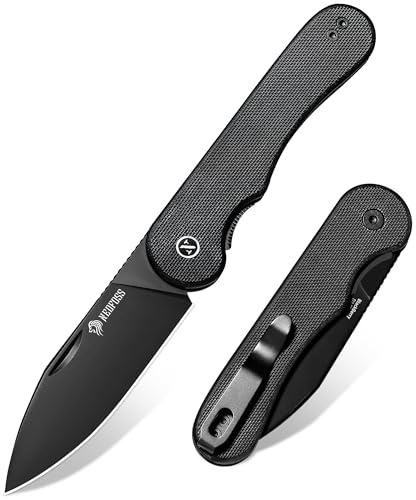 NedFoss BROMBEERE Zweihandmesser, D2 Stahl Klappmesser mit G10 Griff & Glip | Legales Klappmesser mit Liner Lock & Kugellager, EDC Messer für den Alltag, Sammlung & Geschenk