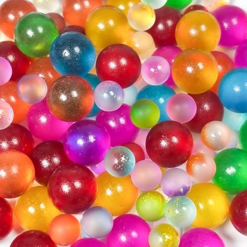 daqoupzi 100 canicas de cristal multicolor, 10 mm y 16 mm, canicas de cristal, para juegos de canicas, manualidades, así como para decoración de jarrones y acuarios