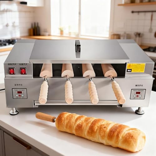 AityBuy Commercial Chimney Cake Oven,Chimney Cake Roll Oven Maker,Electric Ice Cream Cone Oven,3000W Chimney Toaster Machine,Toaster Oven DigitalDisplay