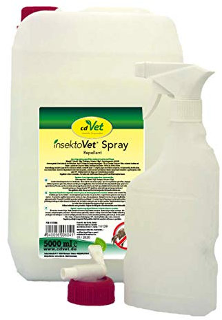 cdVet Naturprodukte insektoVet Spray 5 Liter - Dog - cat - protection against fleas, insects, flies, mites, pests and ticks - immediate protection for all vertebrates - prevents parasite infestation -