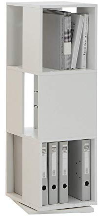 FMD Möbel, 291-001E Tower drehbares Regal, melaminharz beschichtete spanplatte, weiß, maße 34.0 x 108.0 x 34.0 cm (BHT)