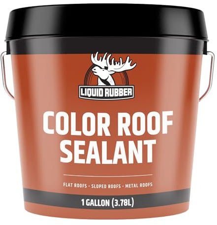 Liquid Rubber Color Roof Sealant- Elastomeric Waterproof Coating for Flat, Low-Slope & Metal Roofs, Flexible UV-Stable Membrane, Medium Gray, 1 Gallon