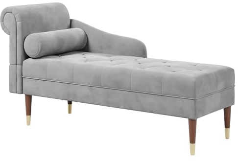 Vesgantti Velvet Chaise Longue Indoor with Left Armrest,Tool-free Assembly