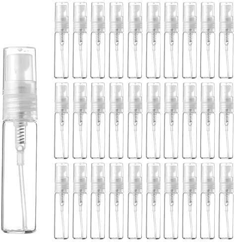 Trsnzul 30 Pièces Flacons Vaporisateurs Vide ​5 ml Flacon de Pulvérisateur de Parfum Fine Brume Bouteilles echantillon parfum Mini Fine Brume Bouteille De Pulvérisation en Verre pour Voyage