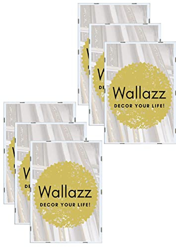 Wallazz 6 Cornici Foto 24x30cm - Set Cornici da Parete. Pannello frontale in Crilex, Fondo in MDF - Ideale per Documenti, Poster, Pergamene, Diplomi, Laurea, Quadri Moderni, Maglie da calcio
