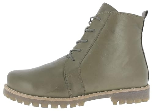 Andrea Conti Damen Stiefelette Leder Schnürboot Profilsohle 0342828, Größe:37 EU, Farbe:Grün