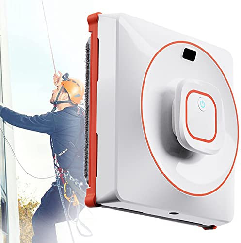 OXFUZZ Robot Lavavetri, Robot Lavavetri Automatico A Spruzzo d'Acqua, Pulizia Intelligente del Vetro da 2500pa Robotico - Remoto/Serbatoio dell'Acqua da 70 Ml/3 modalità di Pulizia,White