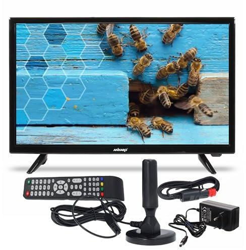 Ankaro - TV LED de 19 pulgadas Easyfind Ready, sintonizador triple (DVB-C/-S2/-T2), 12V/24V/230V, CI+ para TV de pago, Freenet, Sky, HD, PVR, Timeshift, Camping Fernsehe