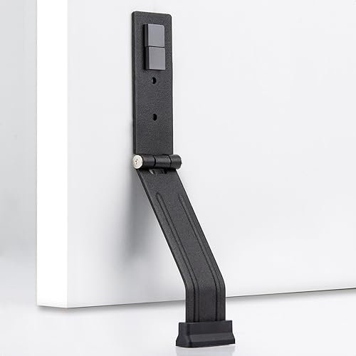 HONZUEN Türstopper Boden Schwer, Magnetische Kickdown Türstopper Metall mit Gummispitze, Schraubbar Selbstklebende Door Stopper Fuß für Außenbereich Drinnen Büro Patio Garage Bad (Schwarz)