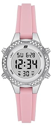 Skechers Women's Brinkley Digital Chronograph Watch, Color: Silver, Blush (Model: SR6282)