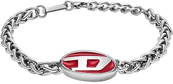 Diesel Herrenarmband in 2 Farben aus Edelstahl mit Karabinerverschluss