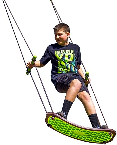 Swurfer Stand Up Tree Swing, Outdoor Swing for Adults, Kids - Durable, Weatherproof, Easy Installation, Adjustable Handles, Protective Rubber Edge, Swingset Outdoor, Outdoor Play, 200lbs, Age 6 and Up