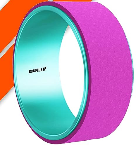 Bonplus BP | Yoga-Rad | Pilatesrolle | Pilates-Reifen | Yoga-Zubehör | Pilates-Roller | Zum Dehnen, Ausbalancieren | Erhöht die Flexibilität | Yoga (Rosa)