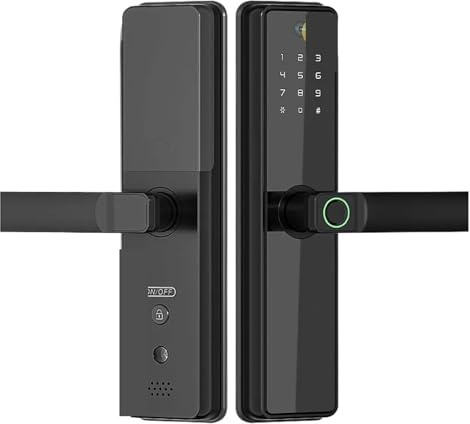 Tuya Wifi Digitalt Elektroniskt Lås Med Kamera Smart Dörrlås Fingeravtryck Kameralås for Hemlägenhet Fjärrlåsning (Color : 22x195R)