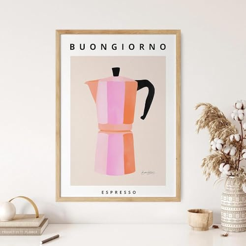 Eklektische Bunte Kaffeekannen Poster Und Drucke Moka Espresso Wand Kunst Leinwand Malerei Moderne Küche Dekor 40X50Cm Kein Rahmen
