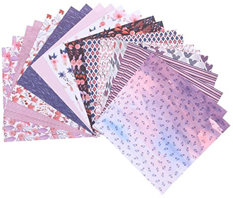 VILLCASE 1 Satz Taschenrohpapier Material Papier Hintergrundpapier Bedrucken Kreativpapier Scrapbook Paper Scrapbook-Material Zum Selbermachen Bastelhintergrundpapier Violet Blatt