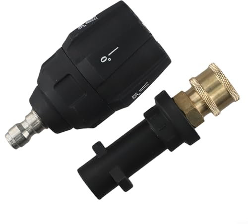 Migliora la tua routine di pulizia esterna con un set completo di accessori per idropulitrice tra cui un ugello multi angolo e un connettore