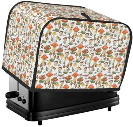 Copertura per tostapane a 2 fette, funghi K, con tasche, per piccoli elettrodomestici da cucina, protezione dalle impronte digitali, lavabile in lavatrice