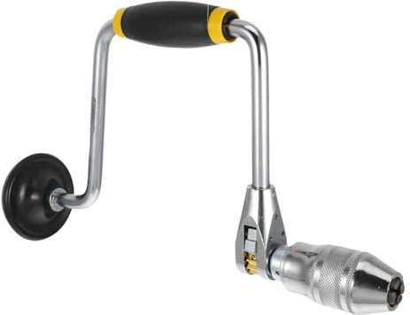 HEALSOPTHY Taladro Manual De Carpintero De Acero Con Manivela y Portabrocas De 4 Mordazas, Herramienta Portátil Multifuncional Para Madera y Pared, Taladro Manual Con Agarre Ergonómico, 12 Pulgadas