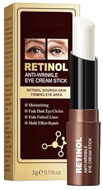 Retinol Eye Cream per i cerchi scuri Puffiness Rughe, Skincare Sotto la crema occhi Stick, Skin Tighting Cream Trattamento Idratante Crema Smooth and Hydrate Eye Area (Brown, Normal)