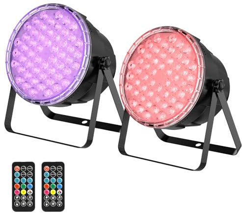 Betopper Par Led 54x3W Luminosité Supérieure 3-en-1 RGB Dj Lumière DMX 2P | Par Projecteur Télécommande, Jeu de Lumière 5 Mode de Contrôle Strobo et Wash DMX pour Fêtes, Concerts, Mariages, Bars