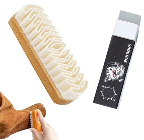 YUVKIN Set de Cepillos para Cuidado de Ante, Limpiador de Zapatos de Gamuza, Cepillo para Nubuck con Borrador, Herramienta de Limpieza para Zapatos y Bolsos de Ante y Nubuck