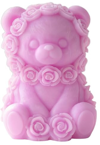 Rose Bear Heart Cylinder Candle & Resin Mold - Resin Casting Silicone Molds for Home Decor & Candle Making Wave Spiral Mold