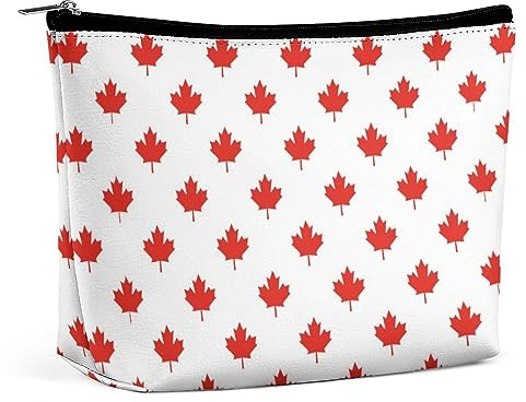 JiuPopular Neceser portátil con cremallera para uso diario, viaje, Hoja de arce canadiense, Talla única