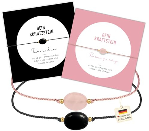 happymaker - Edelstein Armband Damen, handgefertigt in Deutschland mit Goldperlen, Geschenkkarte und Geschenkverpackung, Mutmacher Geschenk