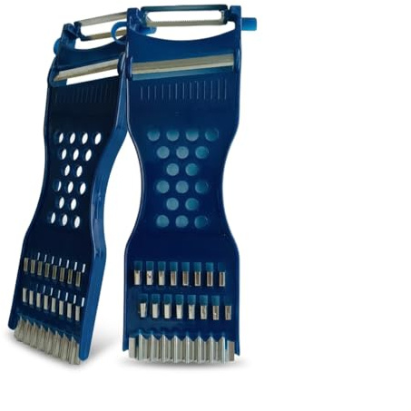 Cortador de juliana con pelador, azul, cuchillas de acero inoxidable, cortador de verduras multifunción