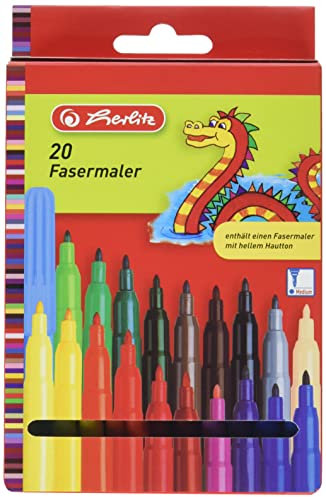 Herlitz Filzstifte, 20 Farben, 20 Stück