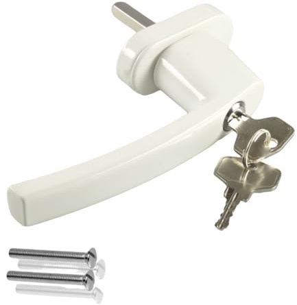 Stahlia Abschließbare Fenstergriffe Aluminium (10 Stück) Weiß Druckknöpfe Balkontürgriff Fenstersicherung Fensterbeschläge Fensterschloss
