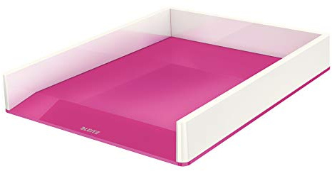 Leitz Briefkorb A4, Zweifarbiges Design, Weiß/Pink, Duo Colour, WOW, 53611023