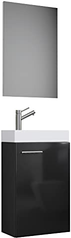 3-TLG Set | Waschplatz für Gäste WC | Gästebad | Waschtisch Toilette | Badmöbel Badezimmer Set - Slito SP
