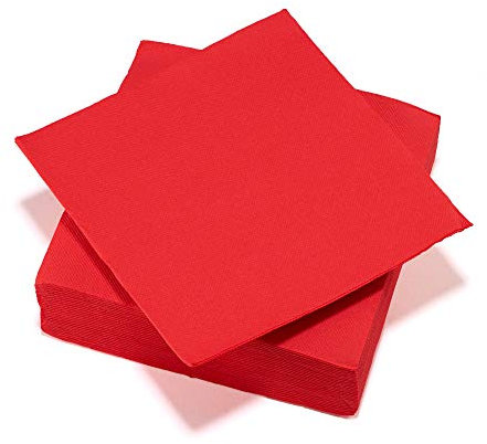 Le Nappage Papierservietten, Tex-Touch, Rot, FSC®-zertifiziert, 40 Servietten, groß, 38 x 38 cm, Rot