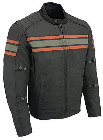 Milwaukee Leather Men's Standard MPM1751 Leather and Textile Armored Jacket, 2X