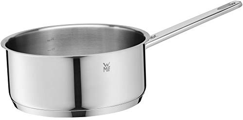 WMF Compact Cuisine Saucepan Without Lid 20 cm Small Cooking Pot 2.5 L Induction Milk Pan Polished Cromargan Stainless Steel Inner Scale Uncoated