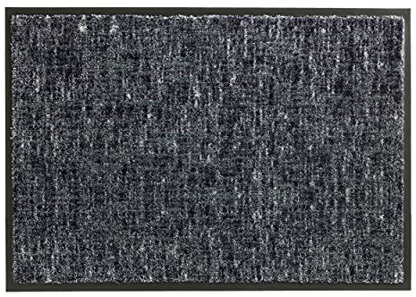 Schöner Wohnen Kollektion Fußmatte innen - Schmutzfangmatte 50x70 cm Gitter grau - rutschfeste Sauberlaufmatte strapazierfähig - Fussmatte Haustür - Türmatte waschbar bei 30°C