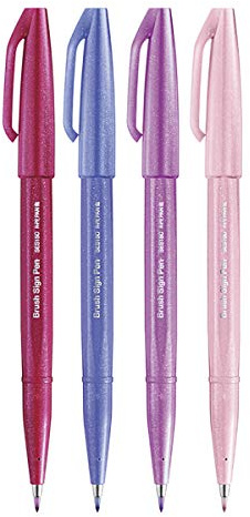 Pentel SES15C Pinselstift Set 4-teilig