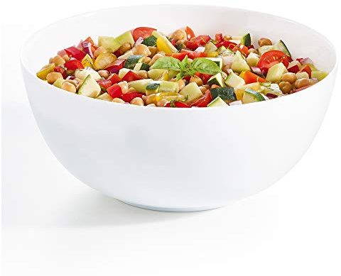 Luminarc Diwali Round 18pc Opal Glass Dinner Set Dinnerware Tableware Plates (Salad Bowl, White)