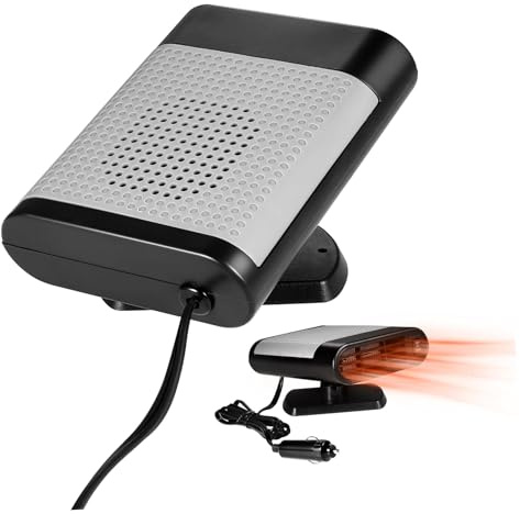 VORCOOL Chauffage de voiture, 12 V 150 W portable avec chauffage et refroidissement 2 en 1 pour chauffage rapide, dégivrage et désembuage, ventilateur de pare-brise automobile dans allume-cigare