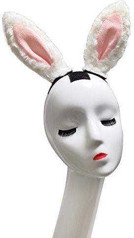 3T-SISTER Helmet Bunny Ear Women Girls Plush Rabbit Ear for Motorcycle Bicycle Ski Helmets Halloween Party Cosplay Wig Helmet Accessory Decorations Velcro Reusable Design （White） 2PCS