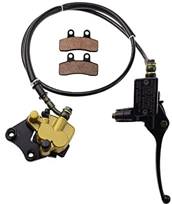 GOOFIT Front Disc Brake Master Cylinder Caliper Assembly With Brake Pads Replacement For 50cc 70cc 90cc 110cc 125cc 150cc Dirt Bike Pit Bike